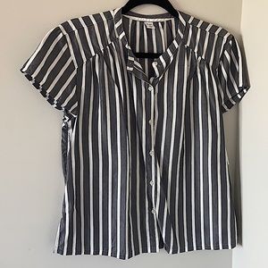 A small dark grey and white blouse from old navy